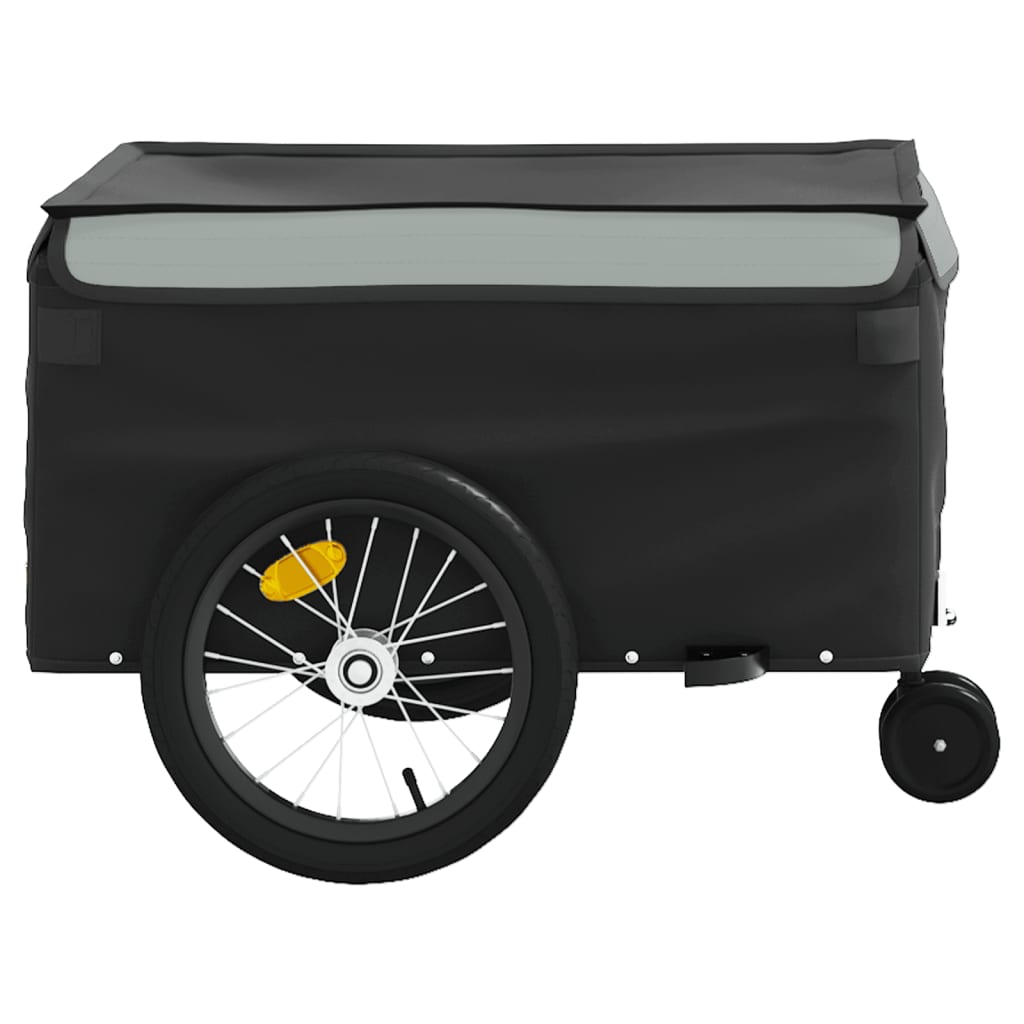 vidaXL cykelanhænger 45 kg jern sort og grå