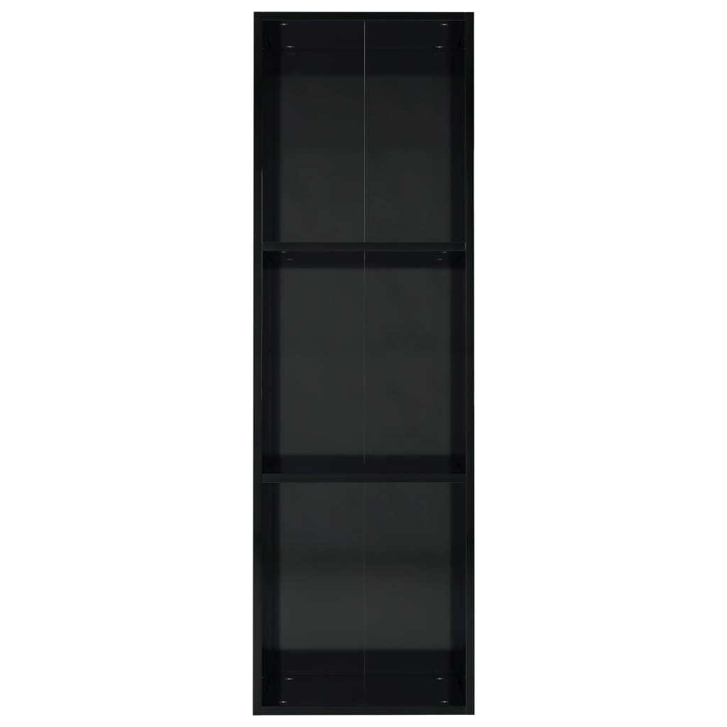vidaXL bogreol/tv-bord 36x30x114 cm konstrueret træ sort højglans