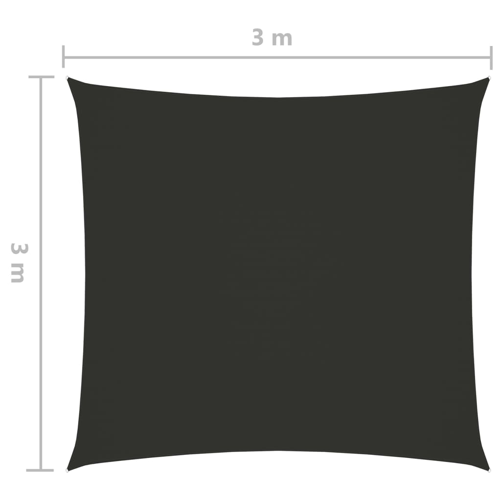 vidaXL solsejl 3x3 m oxfordstof firkantet antracitgrå