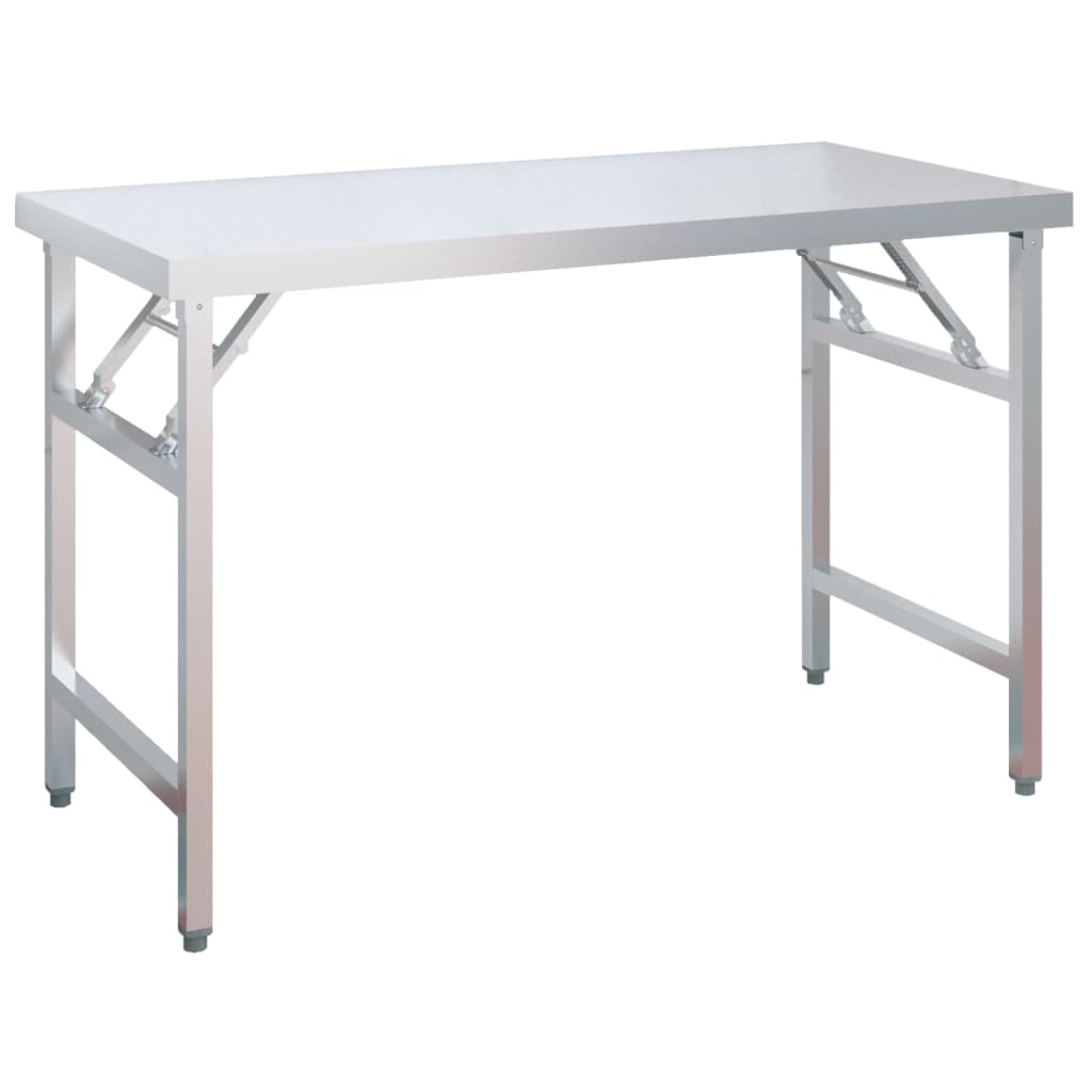 vidaXL køkkenbord med tophylde 120x60x115 cm rustfrit stål