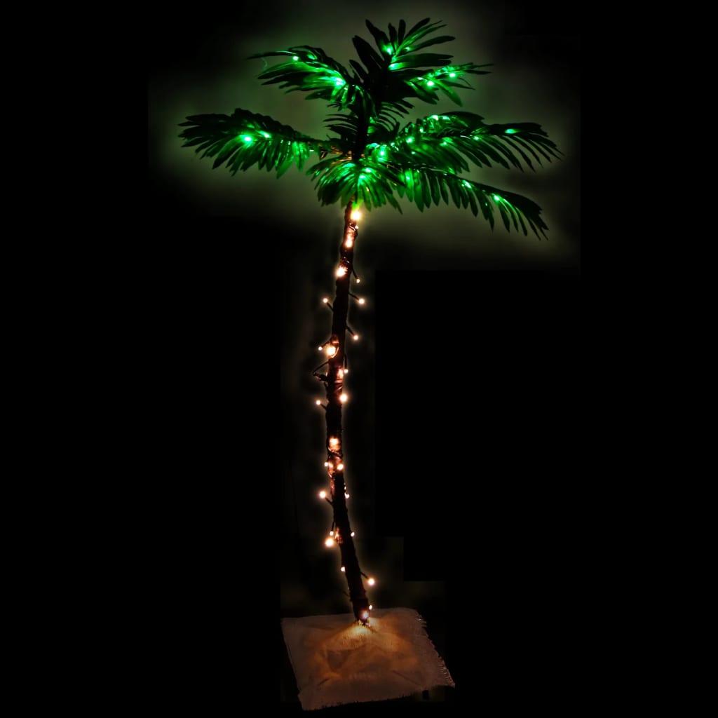 vidaXL LED-palmetræ 120 cm 72 LED'er varmt hvidt lys hvid