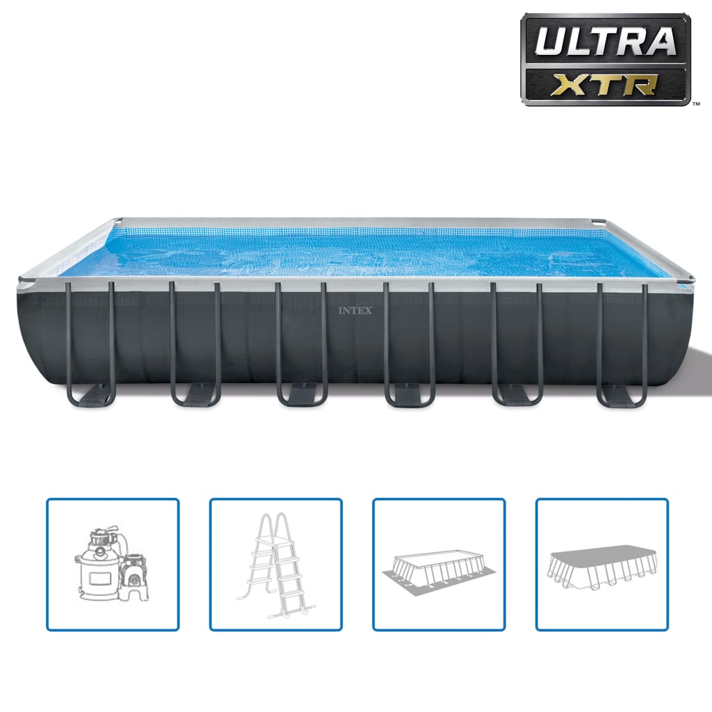 Intex swimmingpoolsæt Ultra XTR Frame rektangulær 732 x 366 x 132 cm