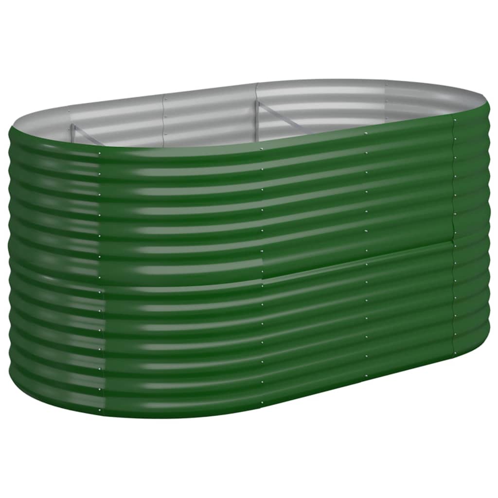 vidaXL plantekasse 152x80x68 cm pulverlakeret stål grøn