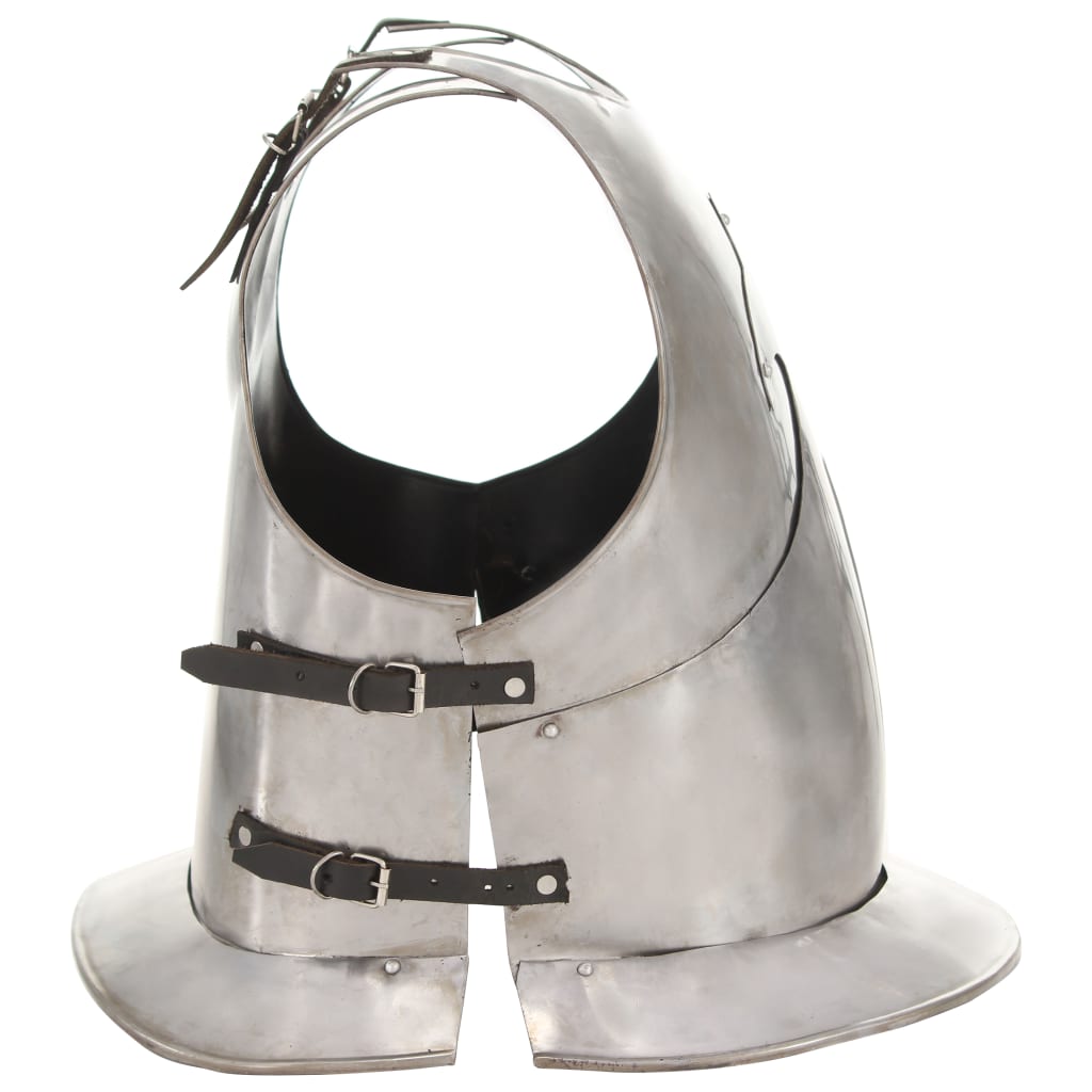 vidaXL middelalderlig krigerharnisk til rollespil stål sølvfarvet