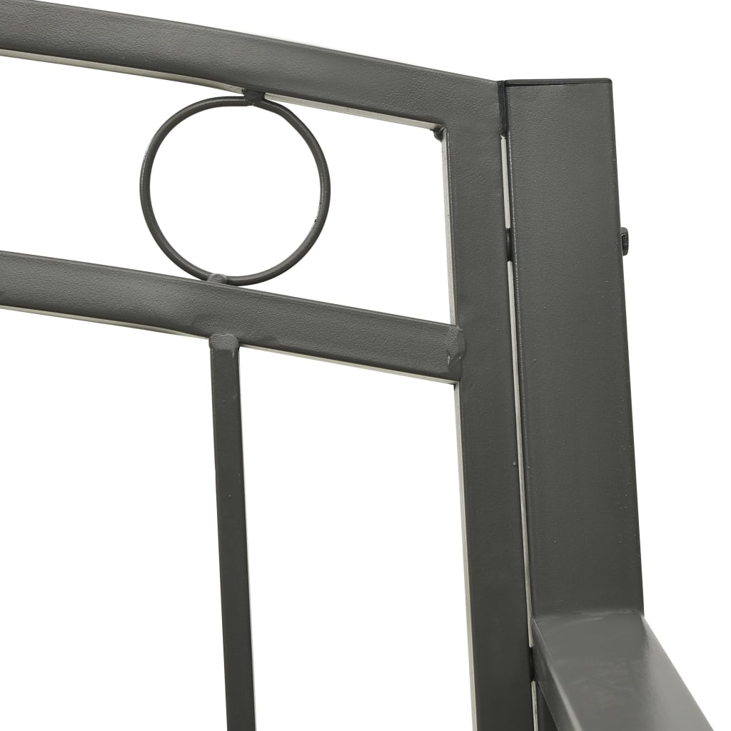 vidaXL havebænk med bord 120 cm stål grå
