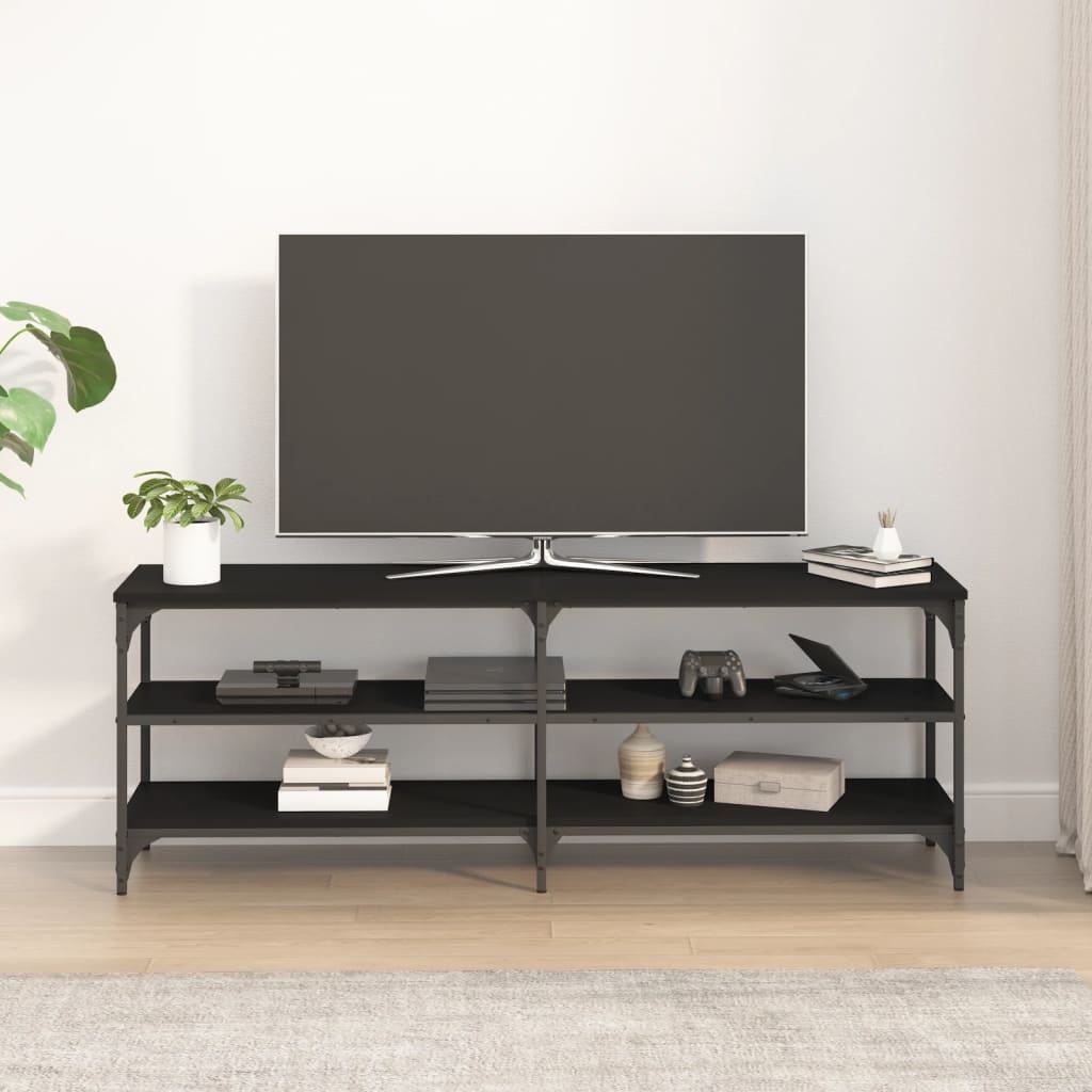 vidaXL tv-bord 140x30x50 cm konstrueret træ sort
