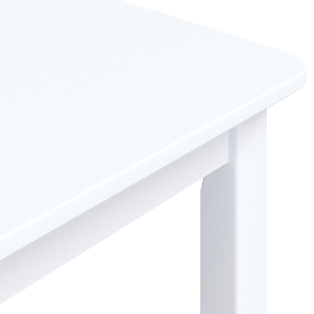 vidaXL spisebord 114 x 71 x 75 cm massivt gummitræ hvid
