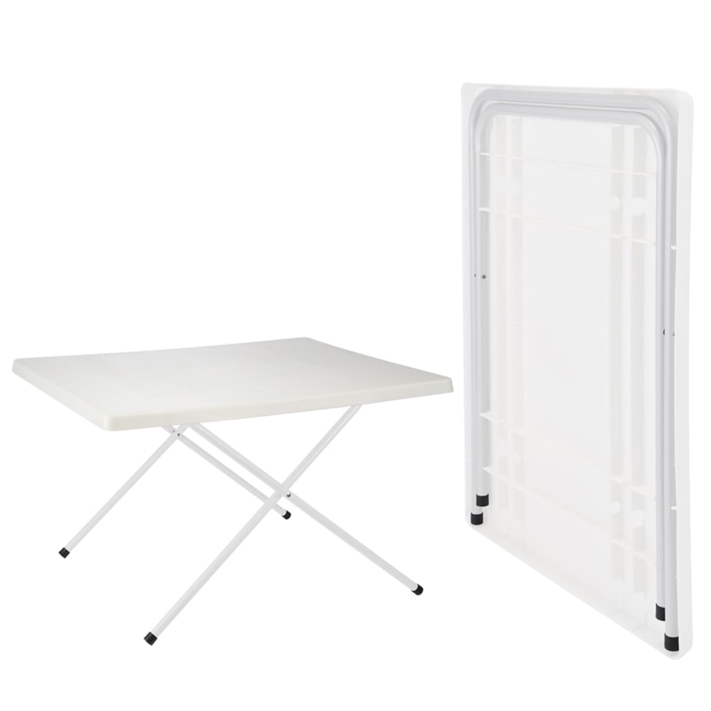HI foldbart campingbord 80x60x51/61 cm justerbart hvid