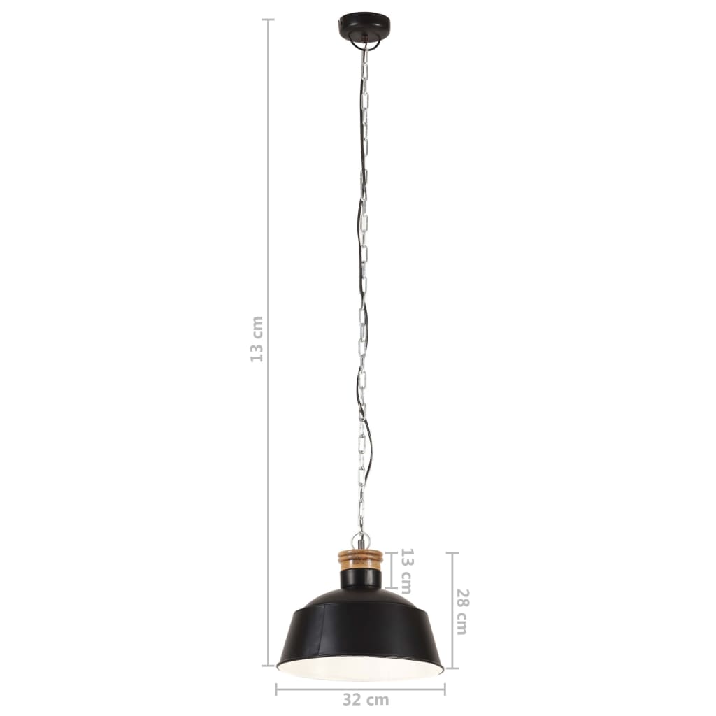vidaXL industriel hængelampe 32 cm E27 sort