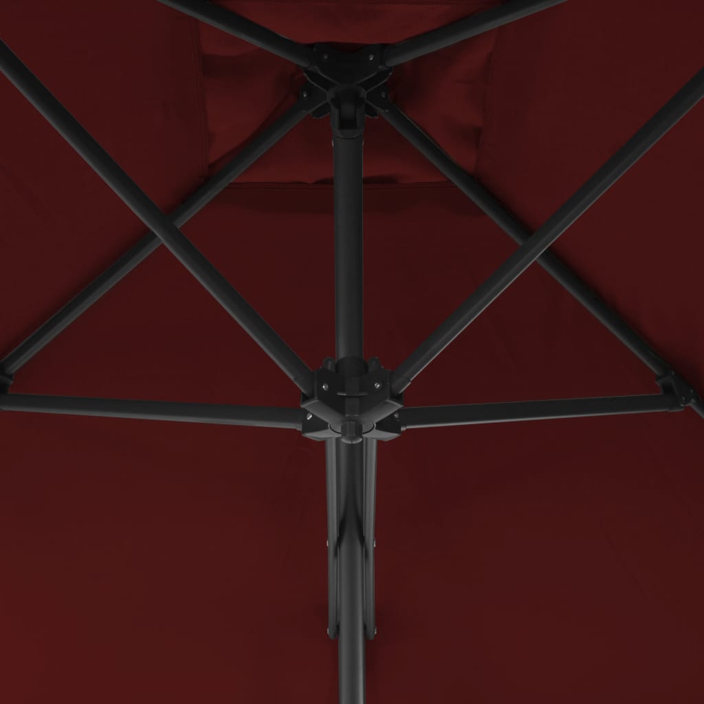 vidaXL parasol med stålstang 300x230 cm bordeauxfarvet