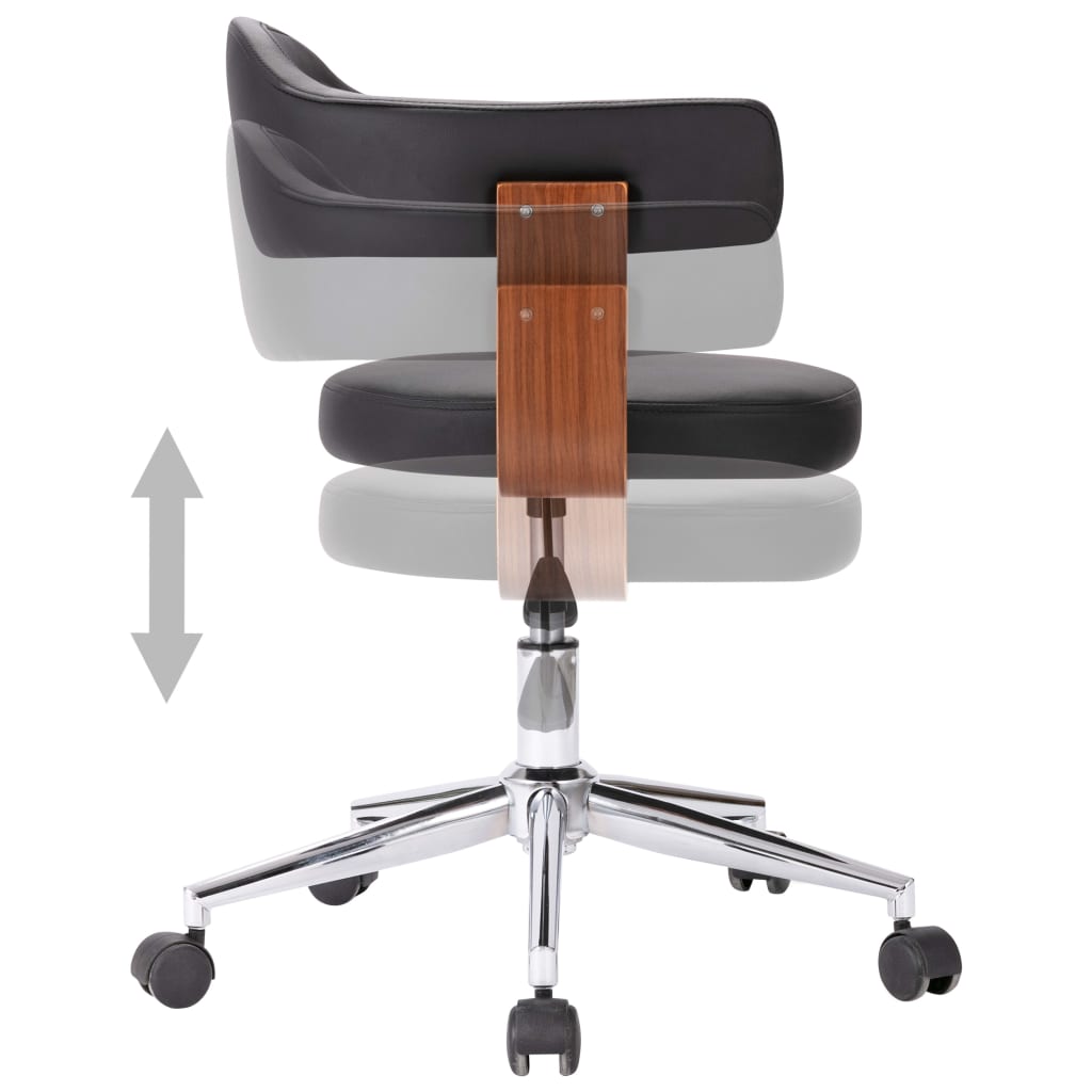 vidaXL drejelige spisebordsstole 6 stk. bøjet træ og kunstlæder sort