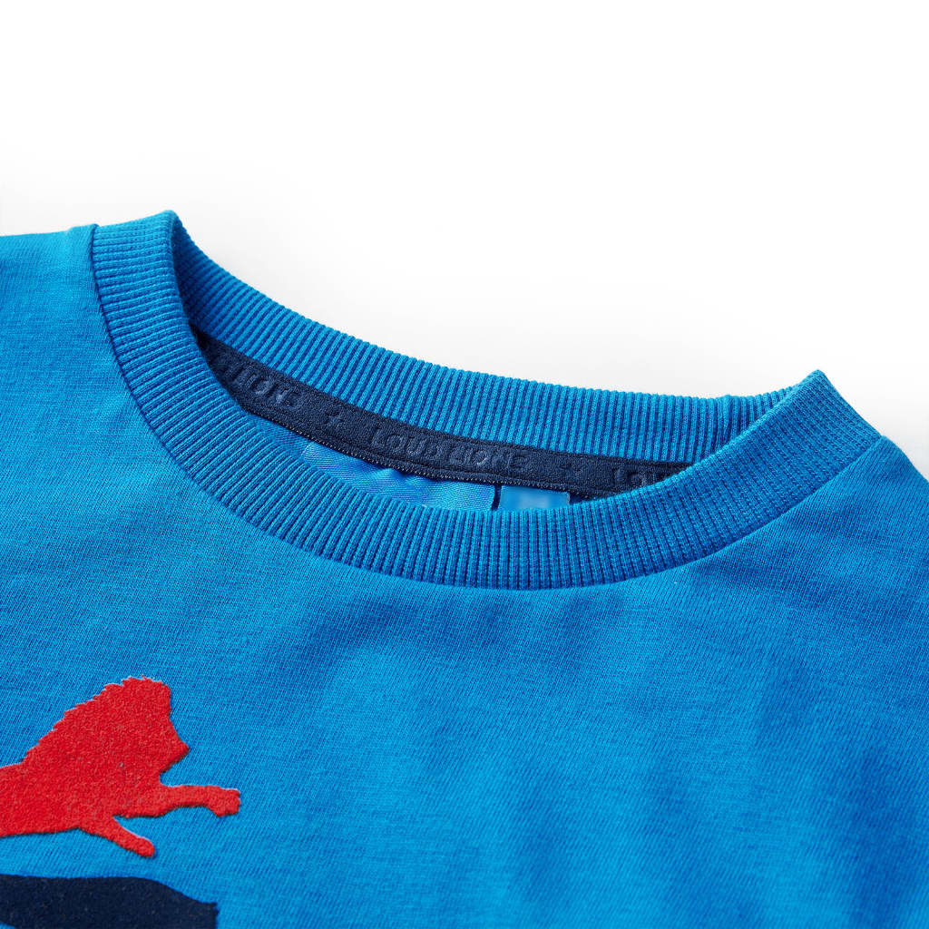 Langærmet T-shirt til børn str. 92 koboltblå
