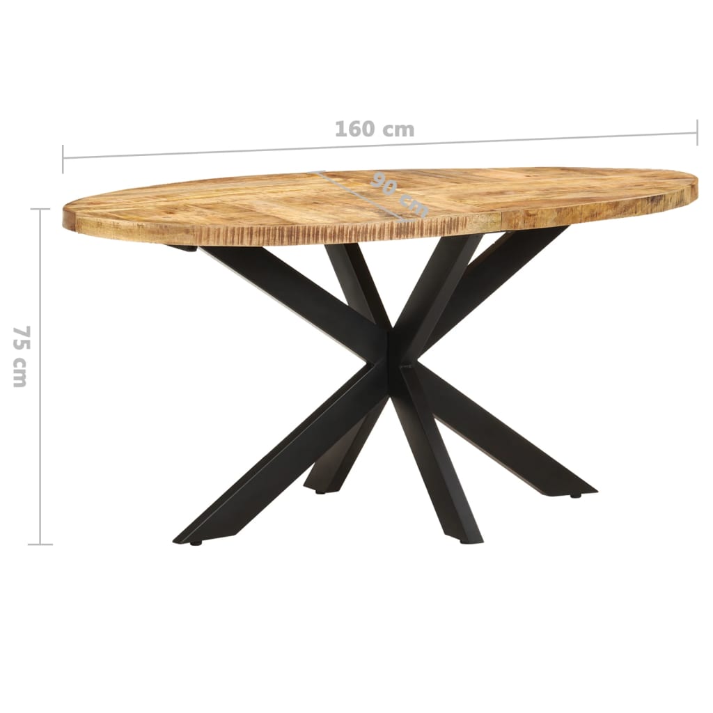 vidaXL spisebord 160x90x75 cm ru mangotræ
