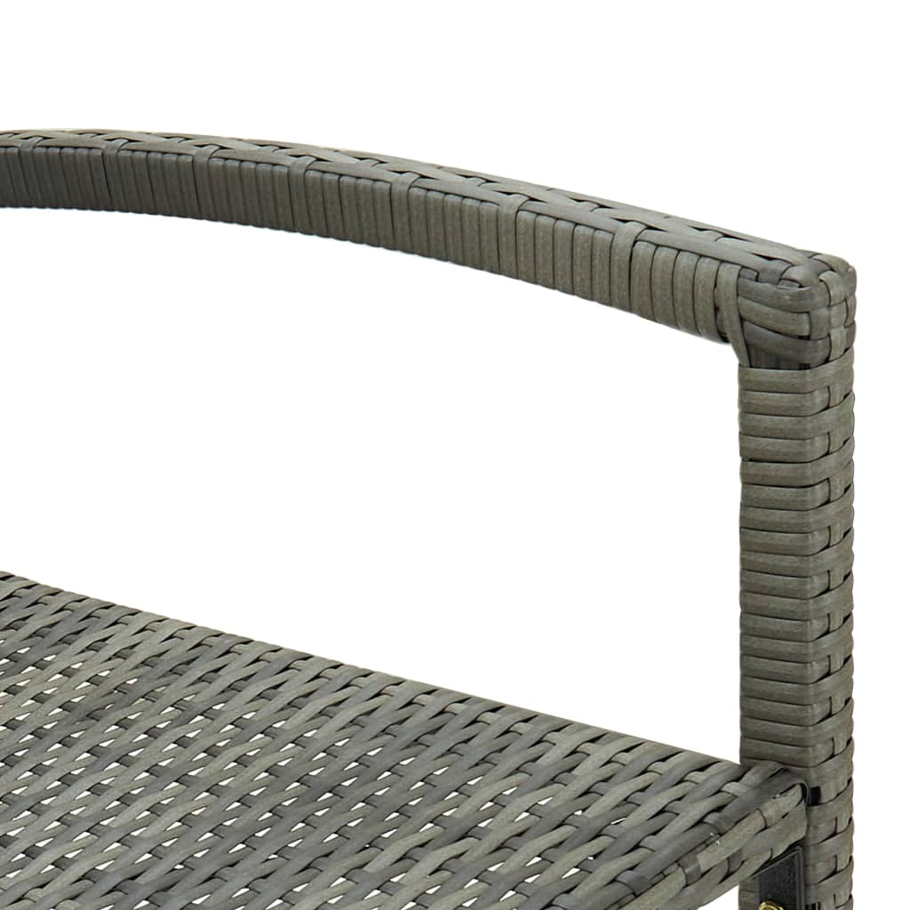 vidaXL barstole 4 stk. polyrattan grå