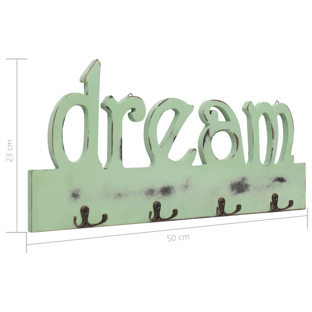 vidaXL vægophængt knagerække DREAM 50 x 23 cm