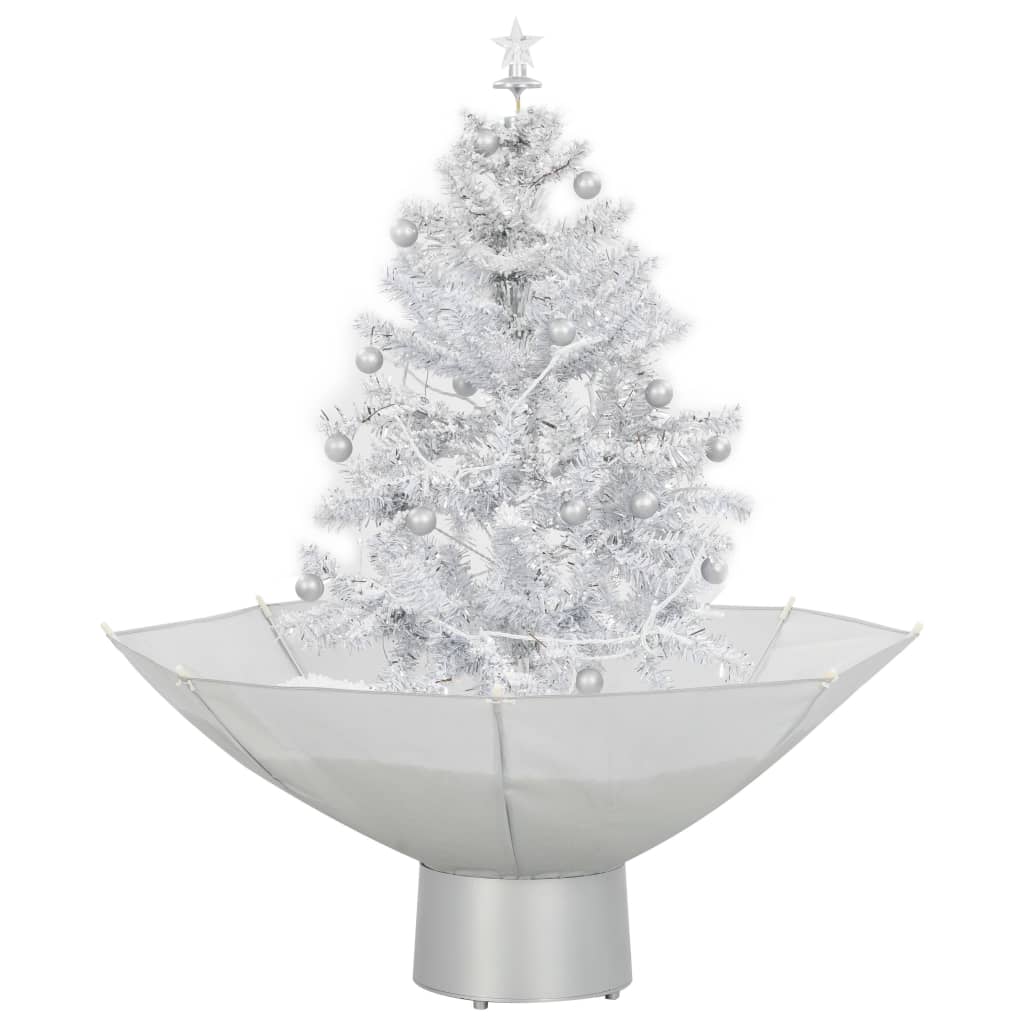 vidaXL juletræ med snefald paraplyfod 75 cm hvid