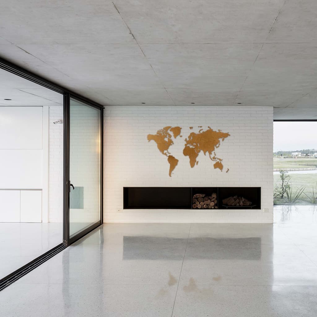 MiMi Innovations verdenskort i træ vægpynt Luxury 180 x 108 cm brun