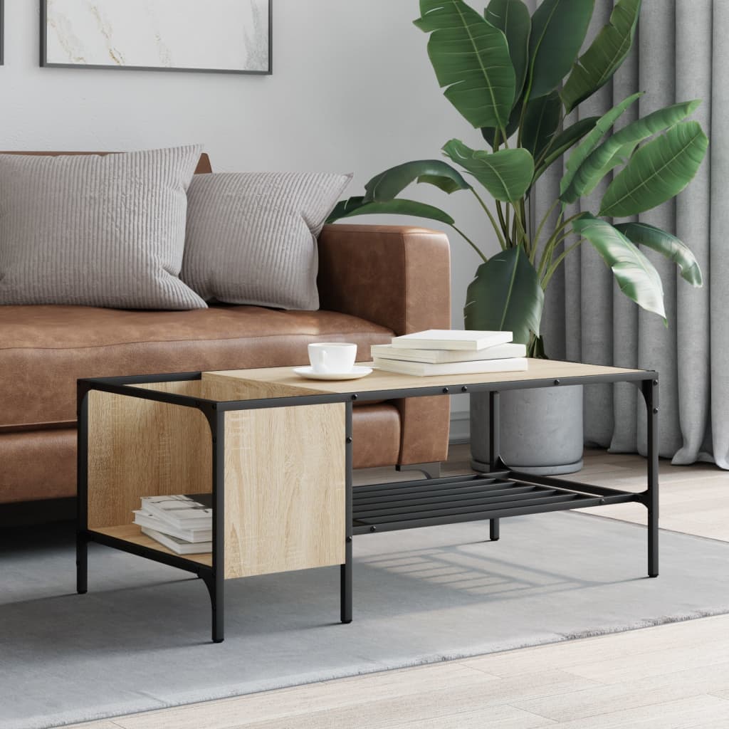 vidaXL sofabord med stativ 100x51x40 cm konstrueret træ sonoma-eg