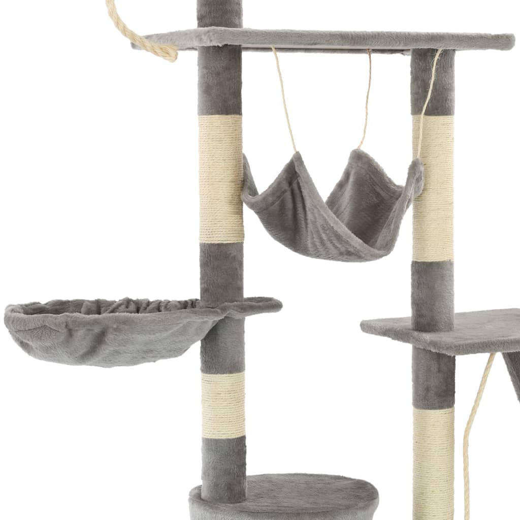 vidaXL kradsetræ til katte med sisal-kradsstolper 230-250 cm grå