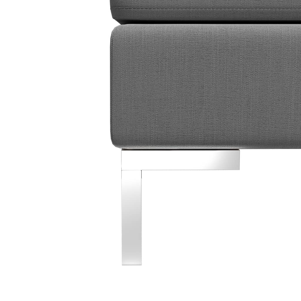 vidaXL midtersektion til sofa med hynde stof mørkegrå