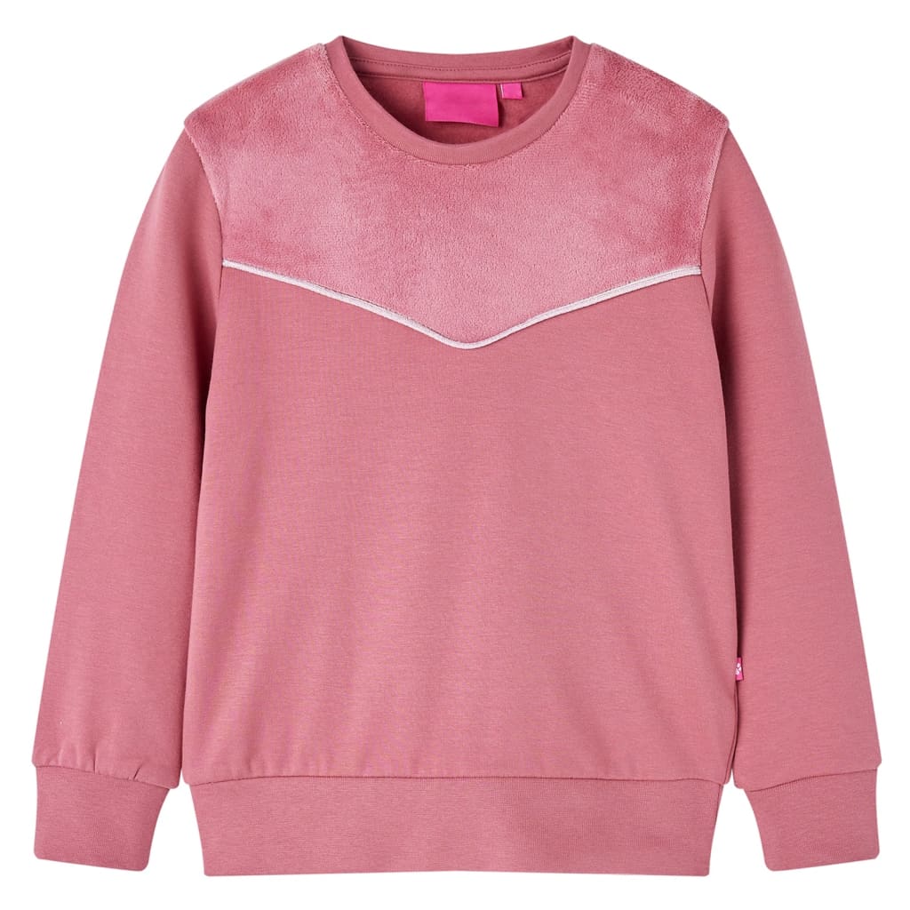 Sweatshirt til børn str. 92 patchwork velour pink