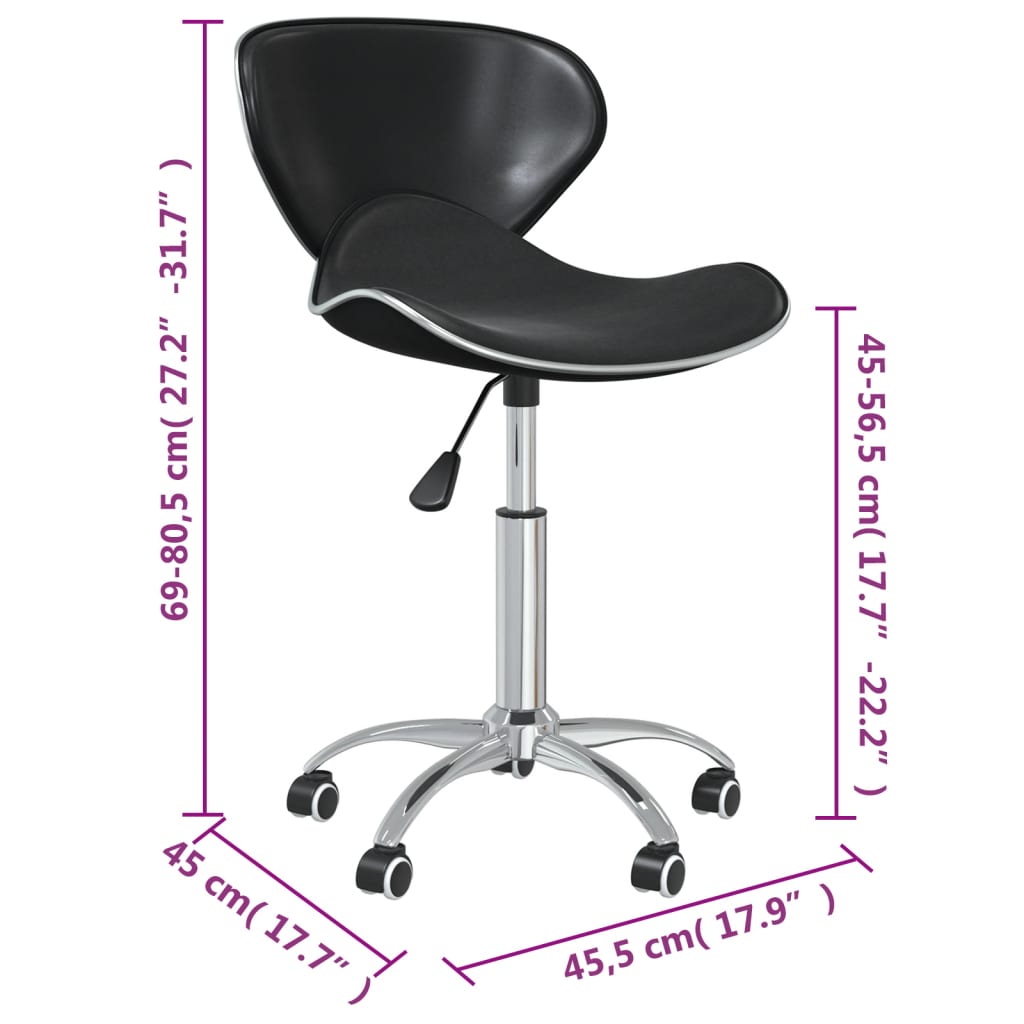 vidaXL drejelige spisebordsstole 2 stk. kunstlæder sort
