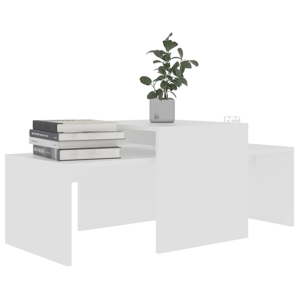 vidaXL sofabordssæt 100x48x40 cm konstrueret træ hvid