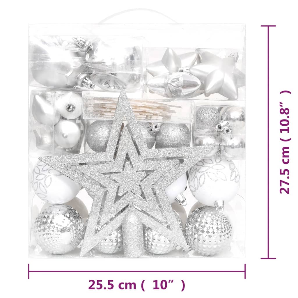 vidaXL julekugler 70 dele sølvfarvet og hvid