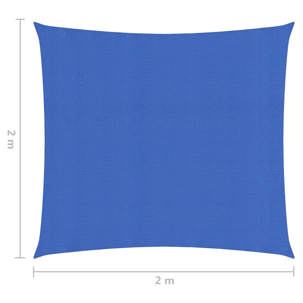 vidaXL solsejl 2x2 m 160 g/m² HDPE blå