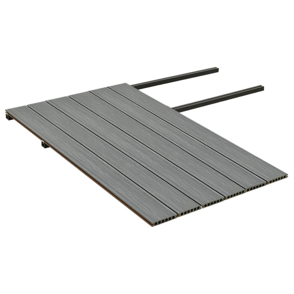 vidaXL terrassebrædder med tilbehør WPC 15 m² 4 m brun og grå