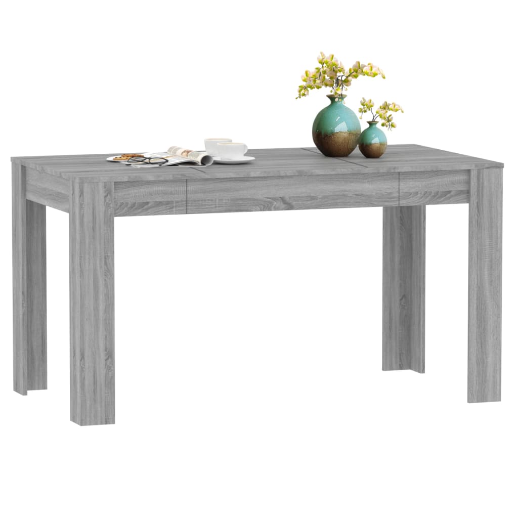 vidaXL spisebord 140x74,5x76 cm konstrueret træ grå sonoma-eg