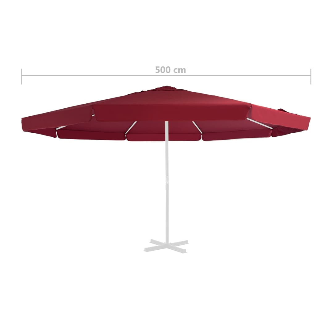 vidaXL udskiftningsdug til parasol 500 cm bordeaux