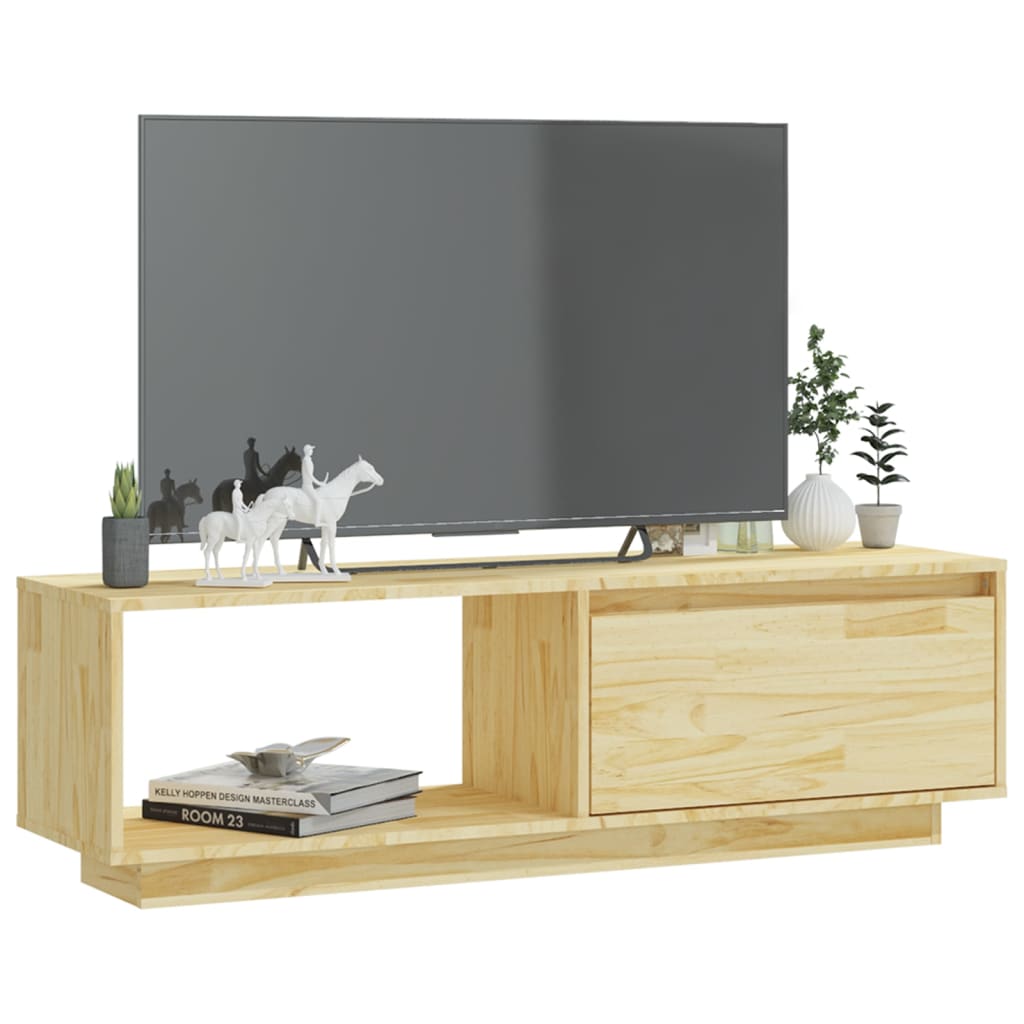vidaXL tv-bord 110x30x33,5 cm massivt fyrretræ