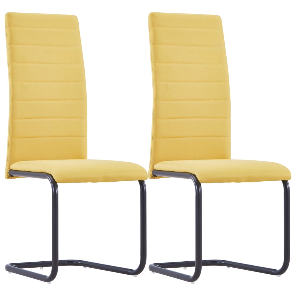 vidaXL spisebordsstole med cantilever 2 stk. stof gul