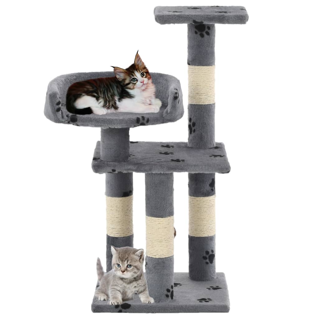 vidaXL kradsetræ med sisal-kradsestolper til katte 65 cm poteprint grå