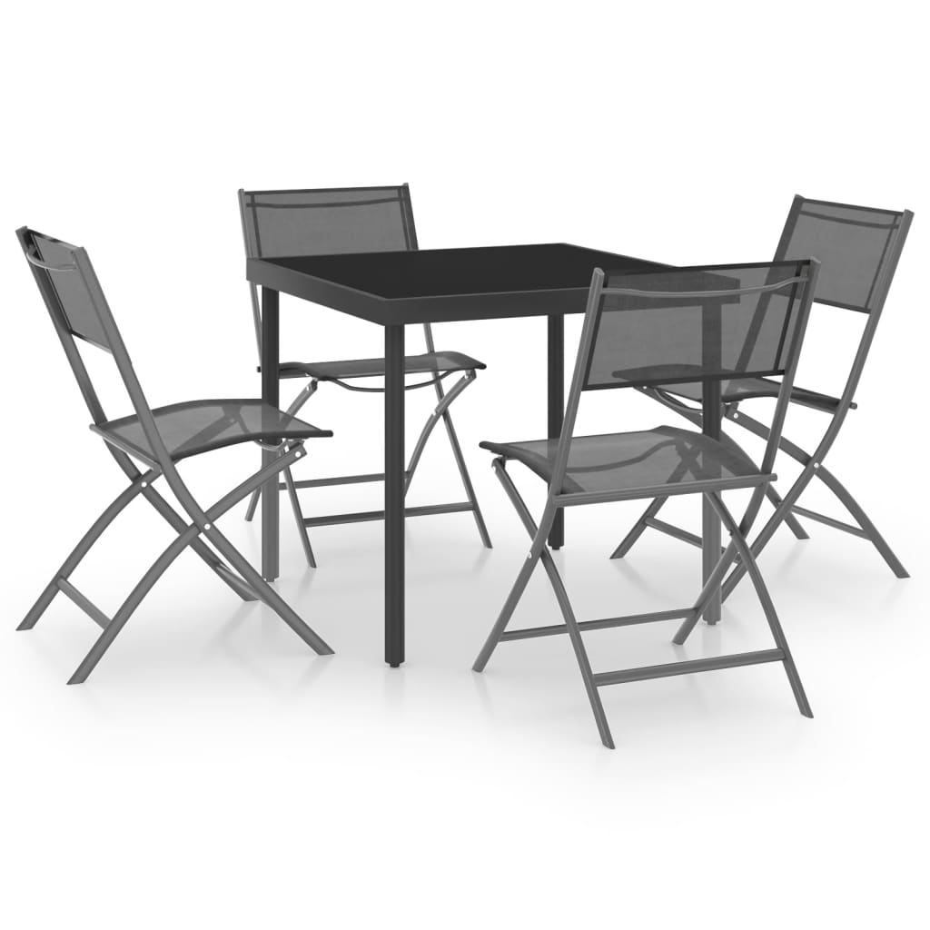 vidaXL udendørs spisebordsstol 5 dele stål