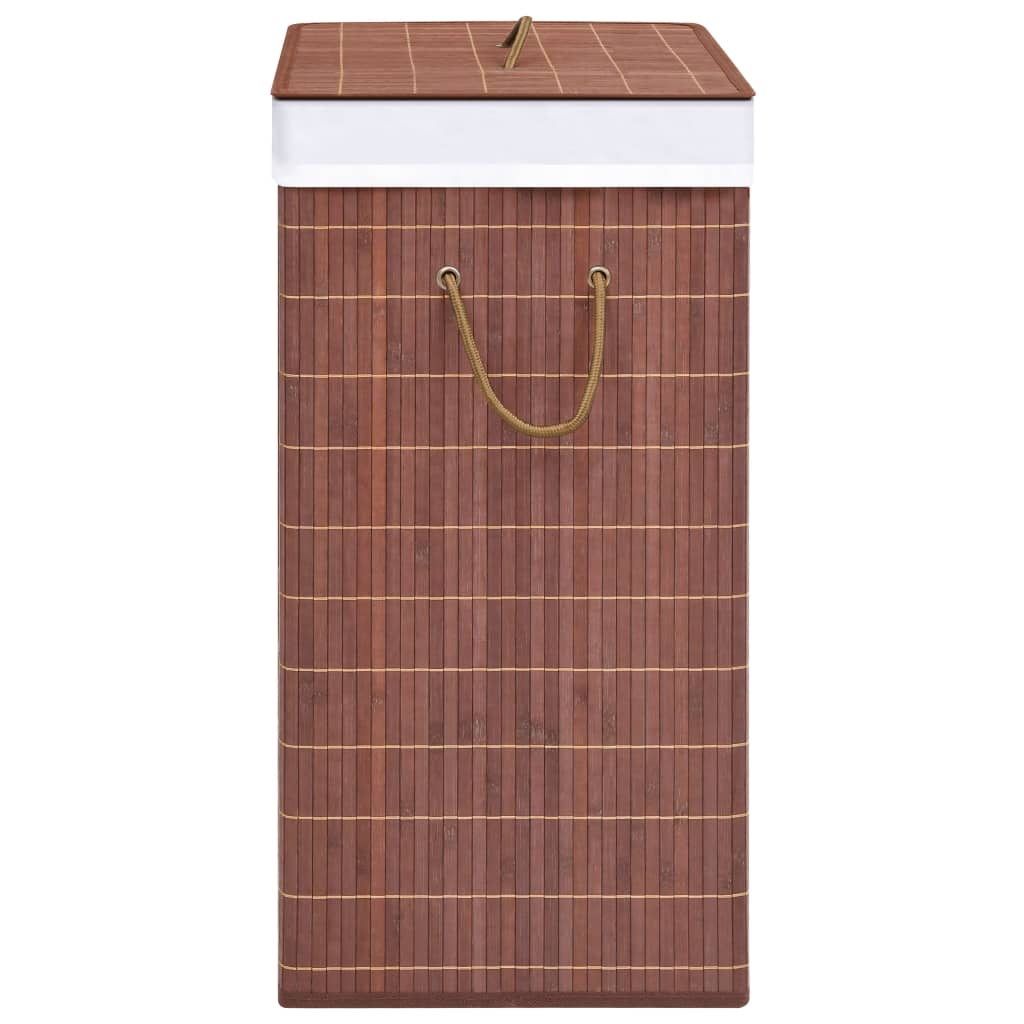 vidaXL vasketøjskurv med 2 rum 100 l bambus brun