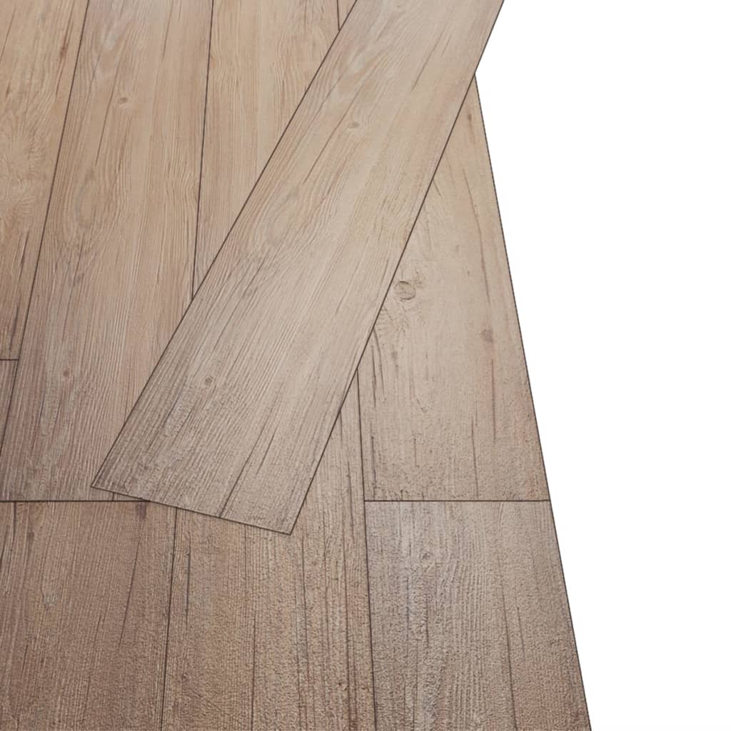 vidaXL selvhæftende PVC-gulvplanker 5,02 m² 2 mm egetræ brun