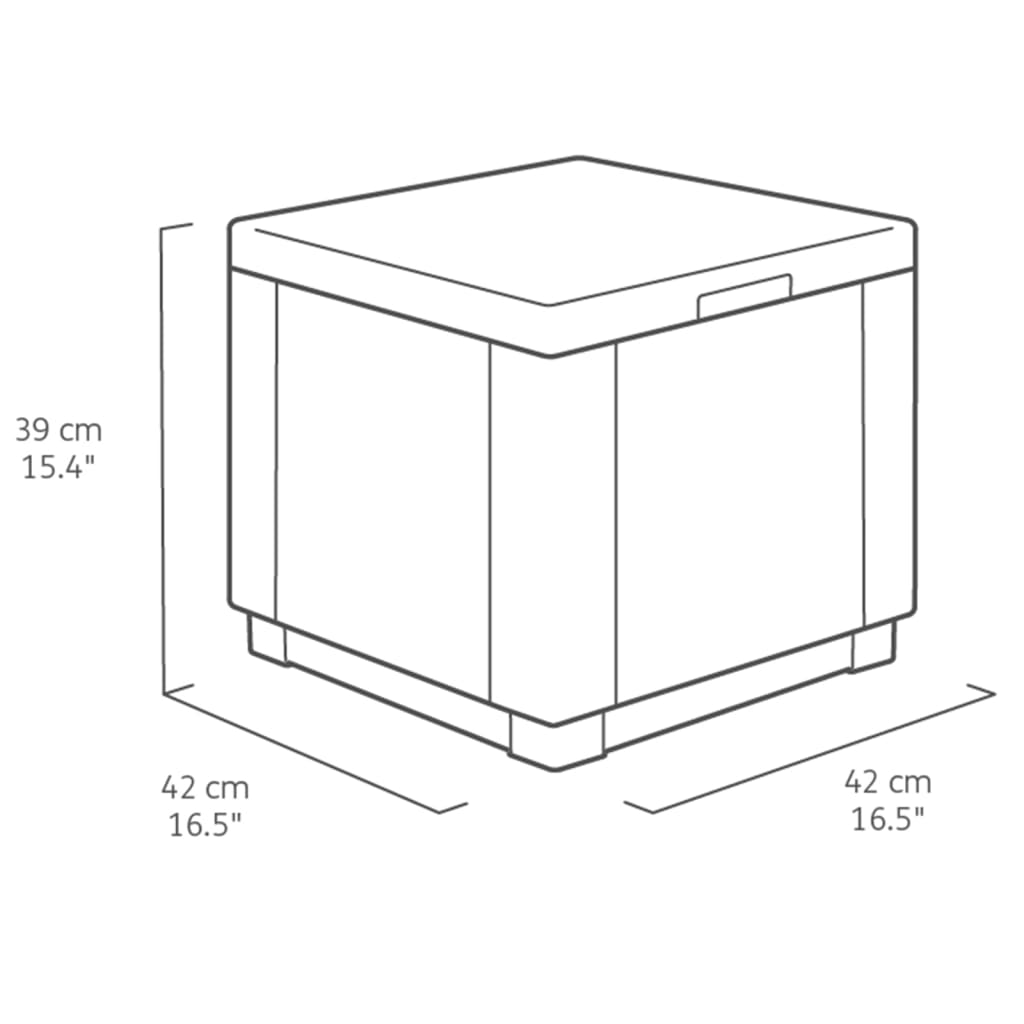 Keter opbevaringspuf Cube cappuccinofarvet 228749