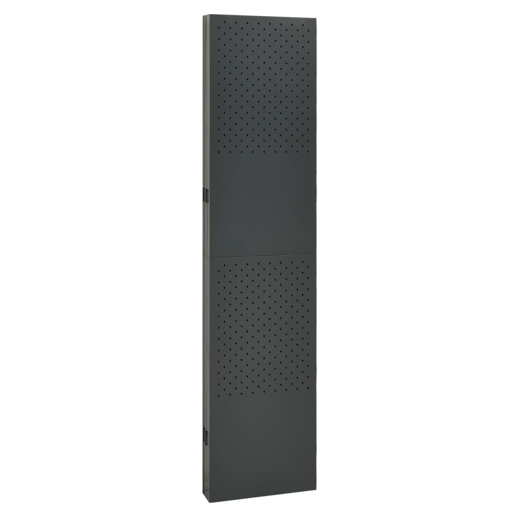 vidaXL 5-panels rumdeler 2 stk. 200x180 cm stål antracitgrå