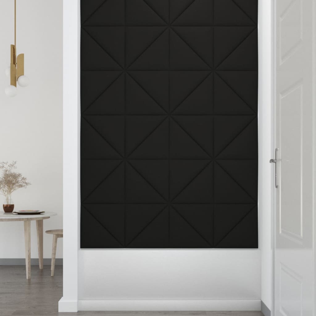 vidaXL vægpaneler 12 stk. 30x30 cm 0,54 m² stof sort
