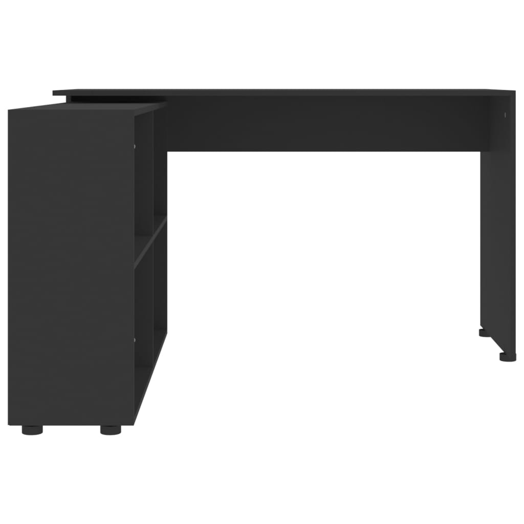 vidaXL hjørneskrivebord konstrueret træ sort