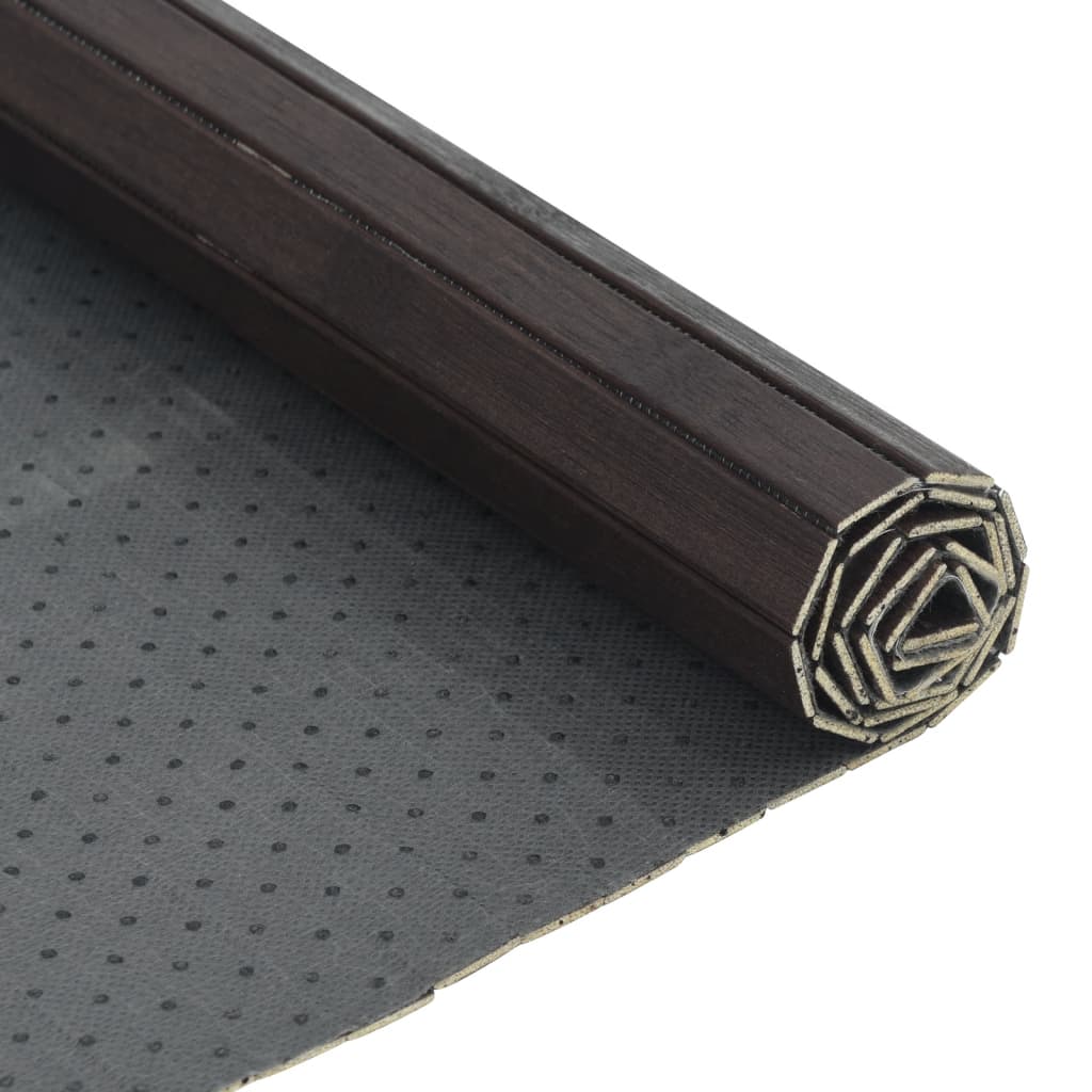 vidaXL gulvtæppe 70x200 cm rektangulær bambus mørkebrun
