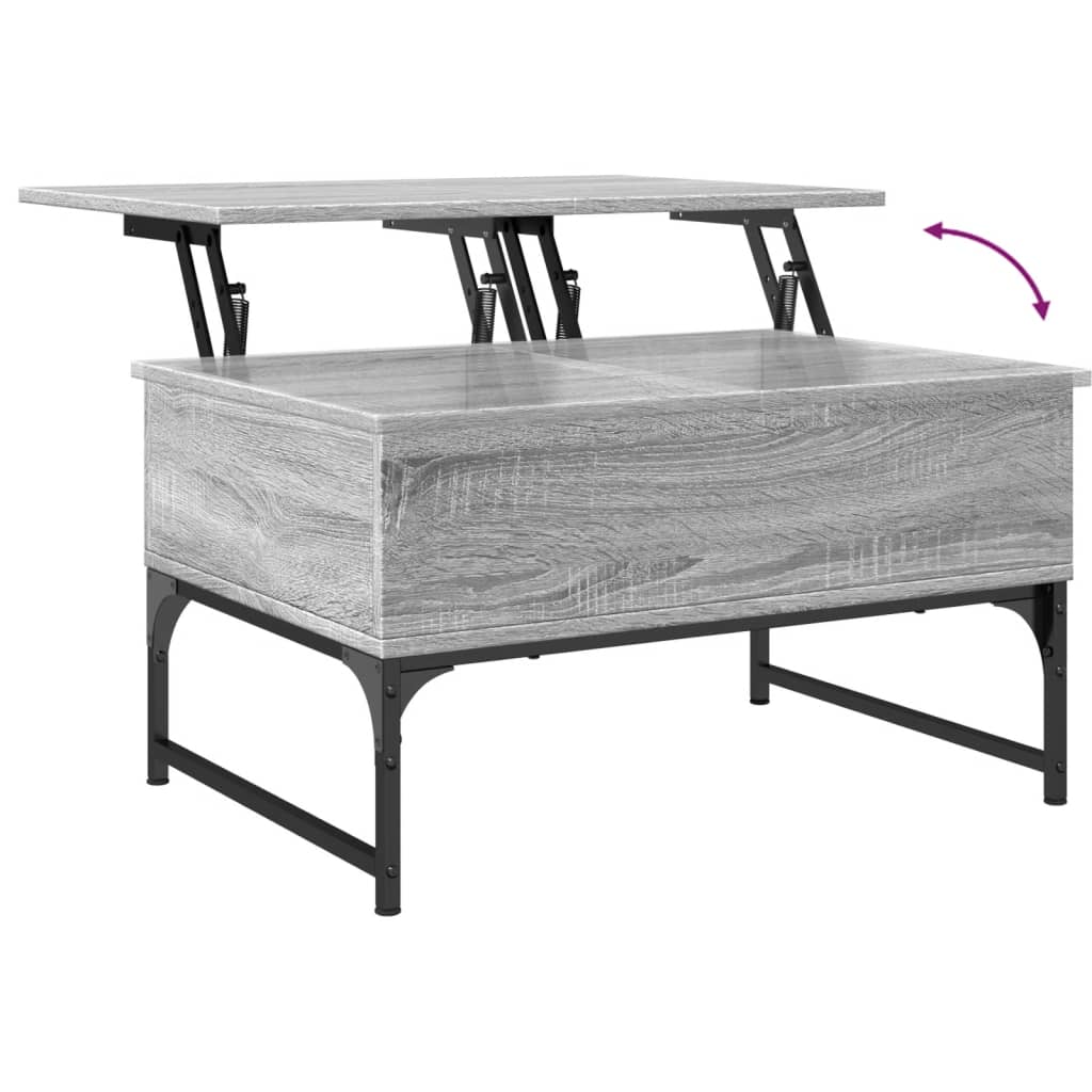 vidaXL sofabord 70x50x40 cm konstrueret træ og metal grå sonoma-eg