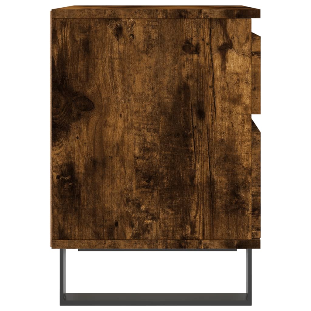 vidaXL sengebord 40x35x50 cm konstrueret træ røget egetræsfarve