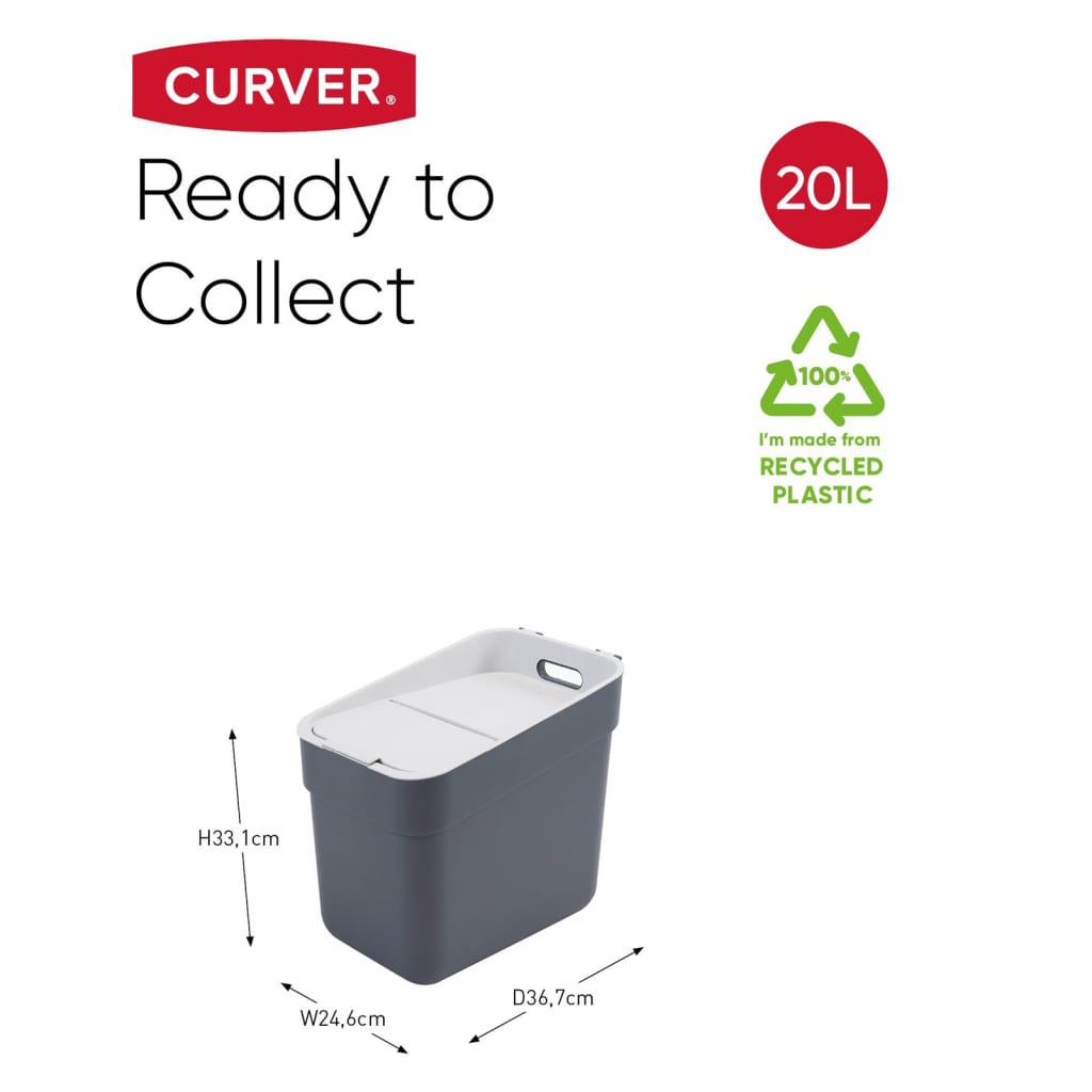 Curver affaldsspand Ready to Collect 20 l mørkegrå