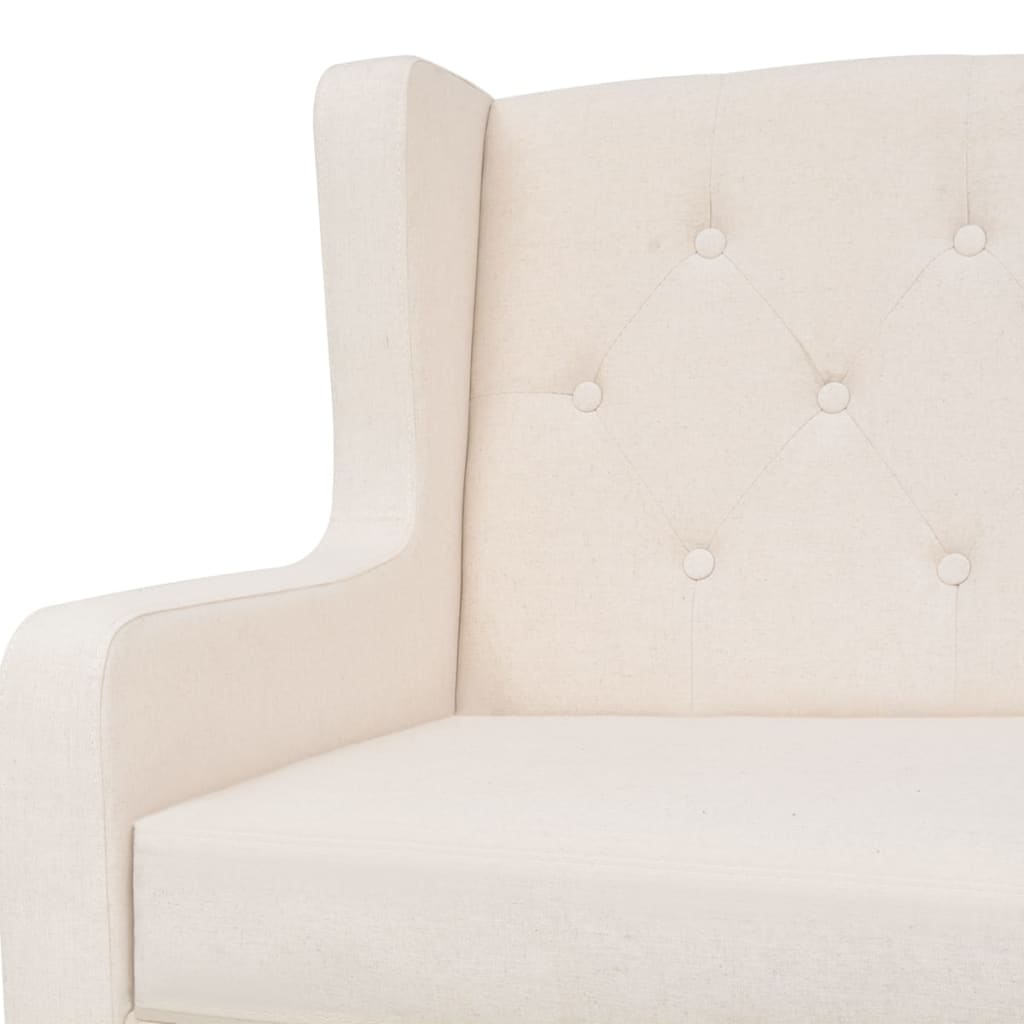 vidaXL 2-personers sofa stof cremehvid