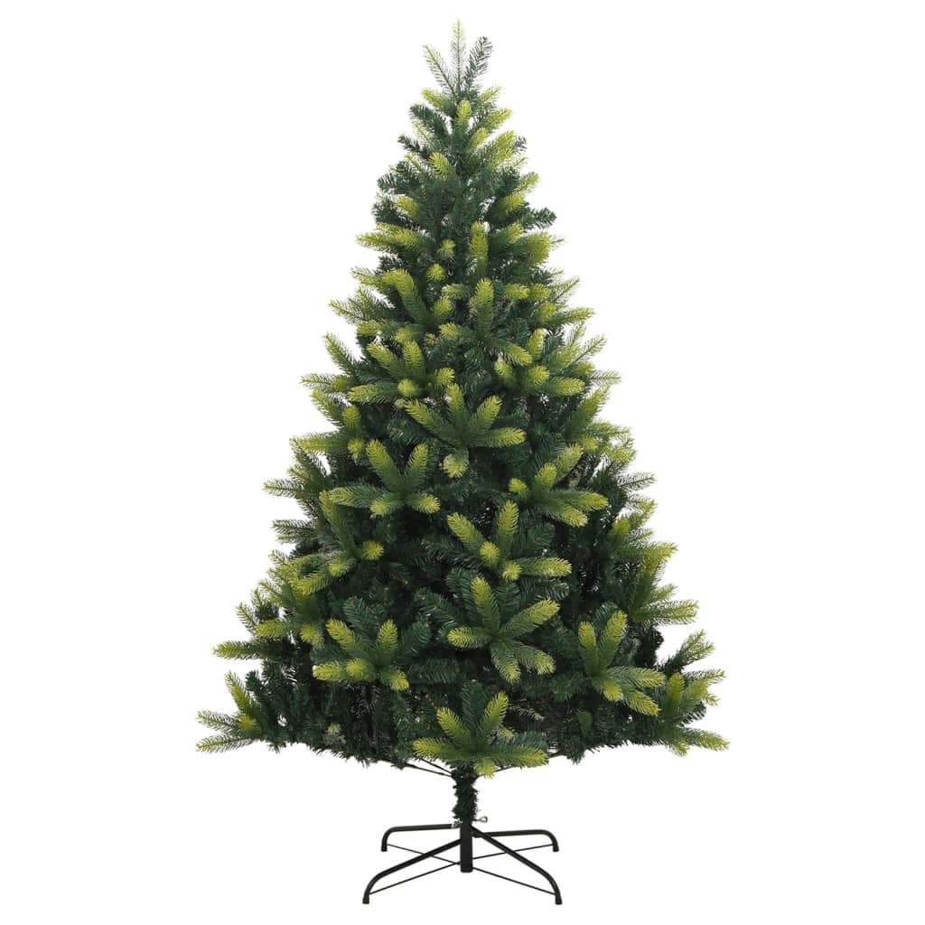 vidaXL kunstigt juletræ med juletræsfod 210 cm hængslet