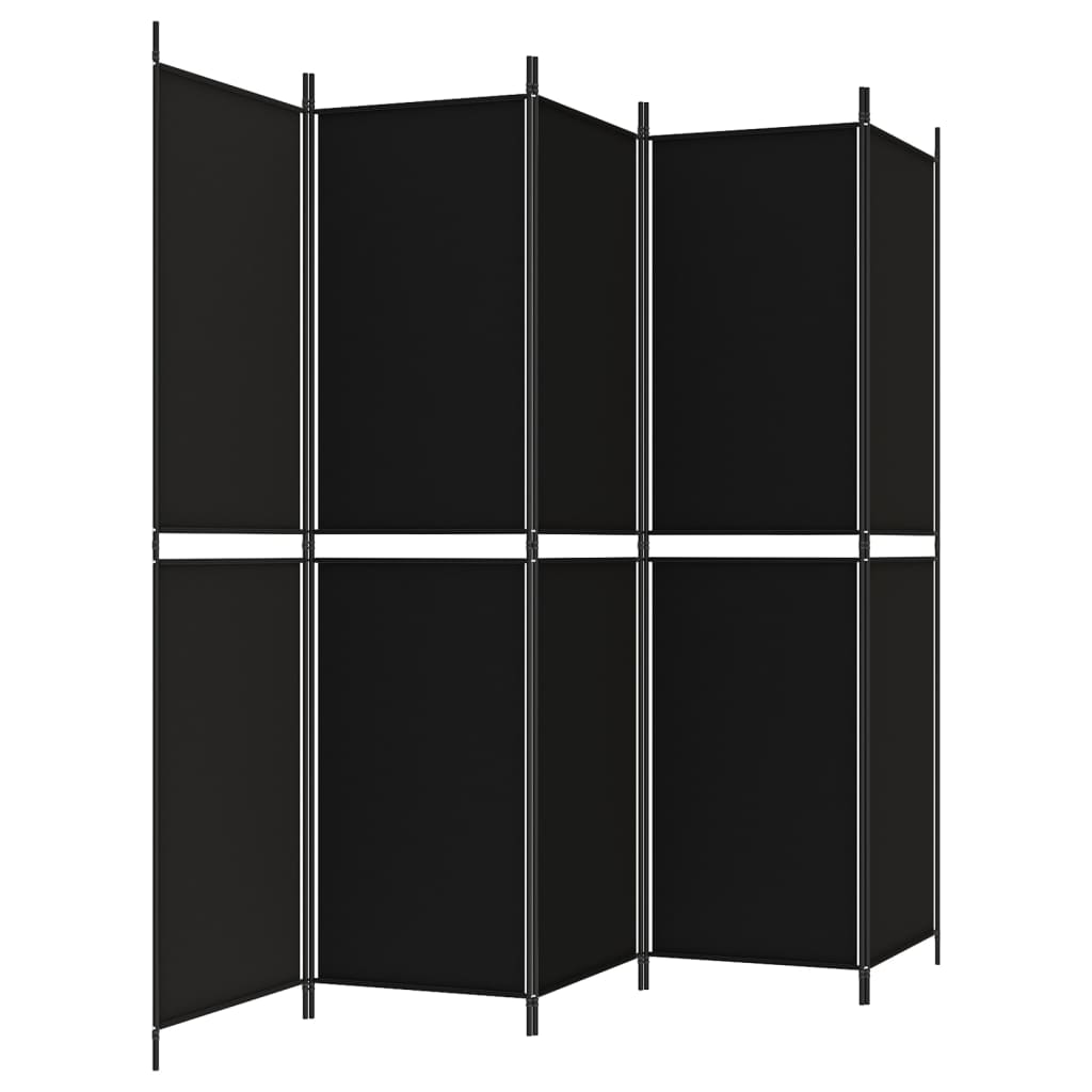 vidaXL 5-panels rumdeler 250x200 cm stof sort