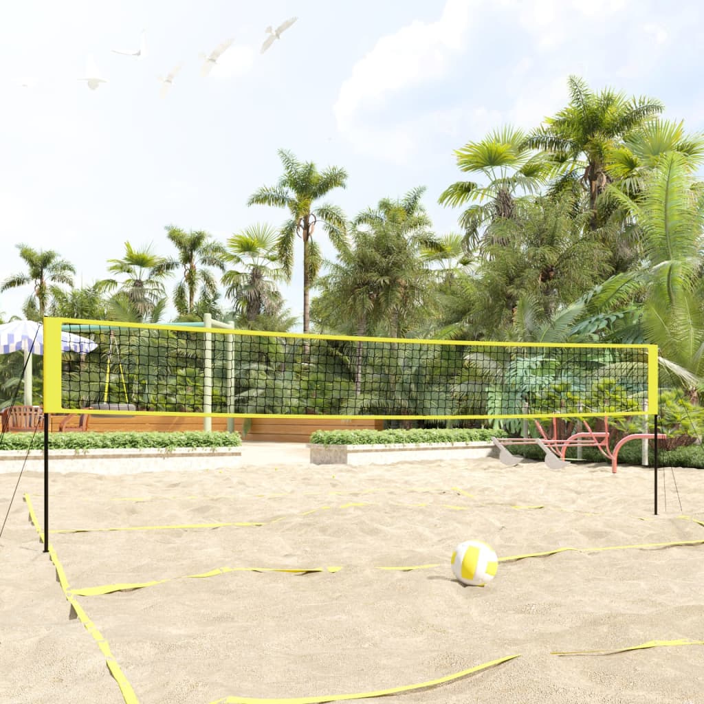 vidaXL volleyballnet 823x244 cm PE-stof gul og sort